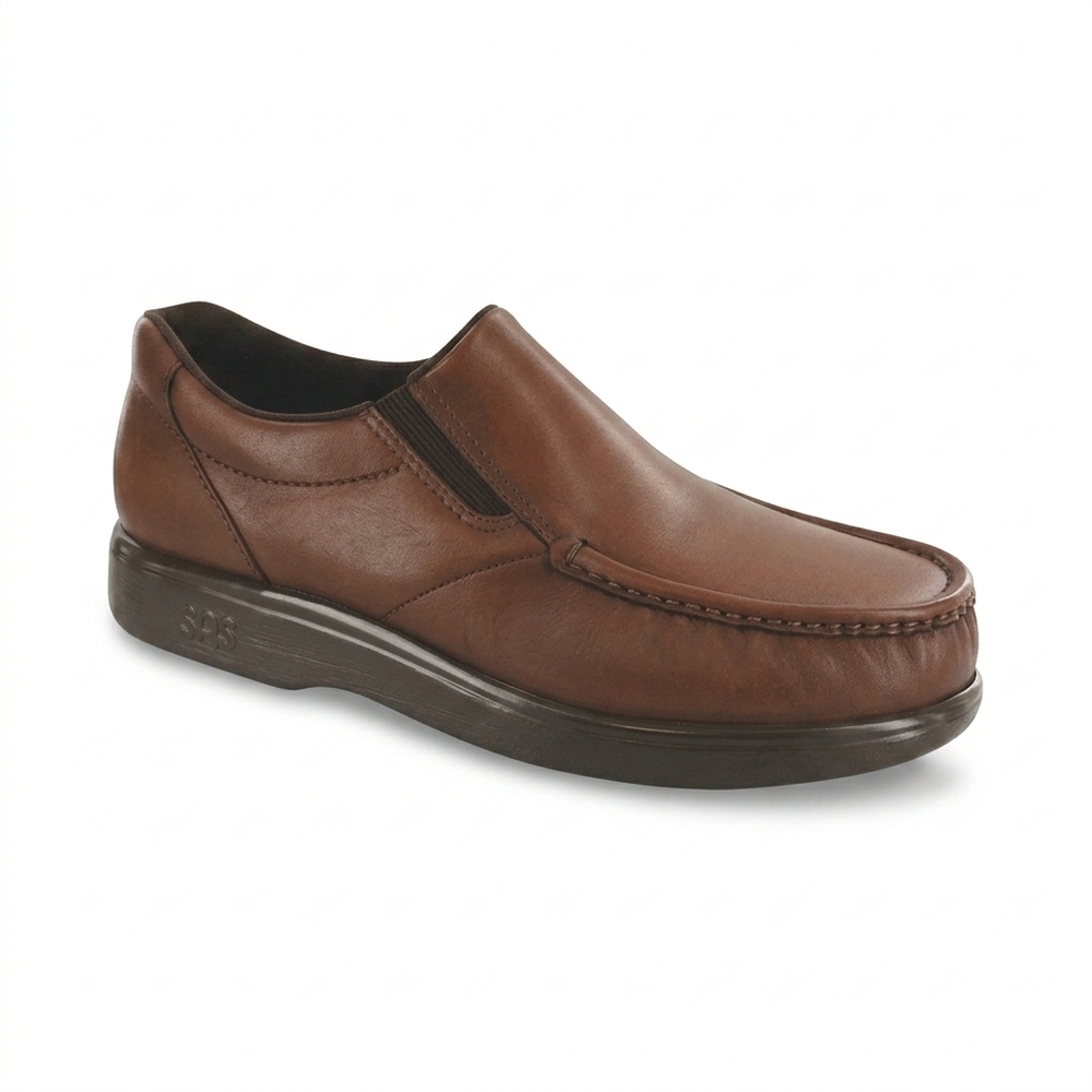 NEW SAS men's side gore loafer in antique tan